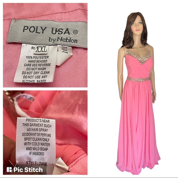 Poly USA by Neblon Embellished Gown Dress size XXL - Picture 1 of 14